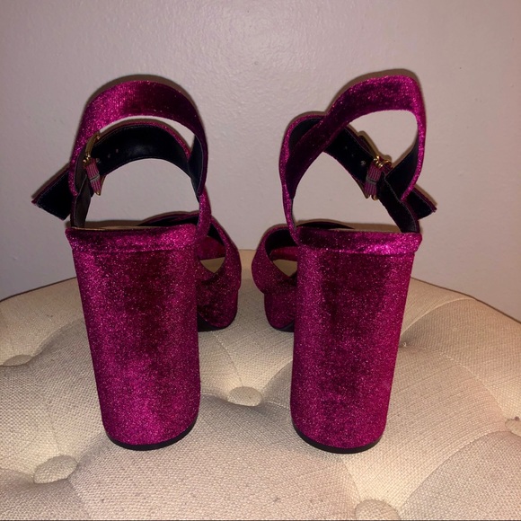Velour platform heels, NWOT - Picture 3 of 6